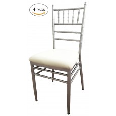 4-pack Heavy-duty Steel Indoor-Outdoor Chiavari/Banquet Chairs (With cushion)